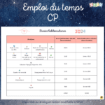 Emploi du temps CP 2024-2025 – Chat d'école